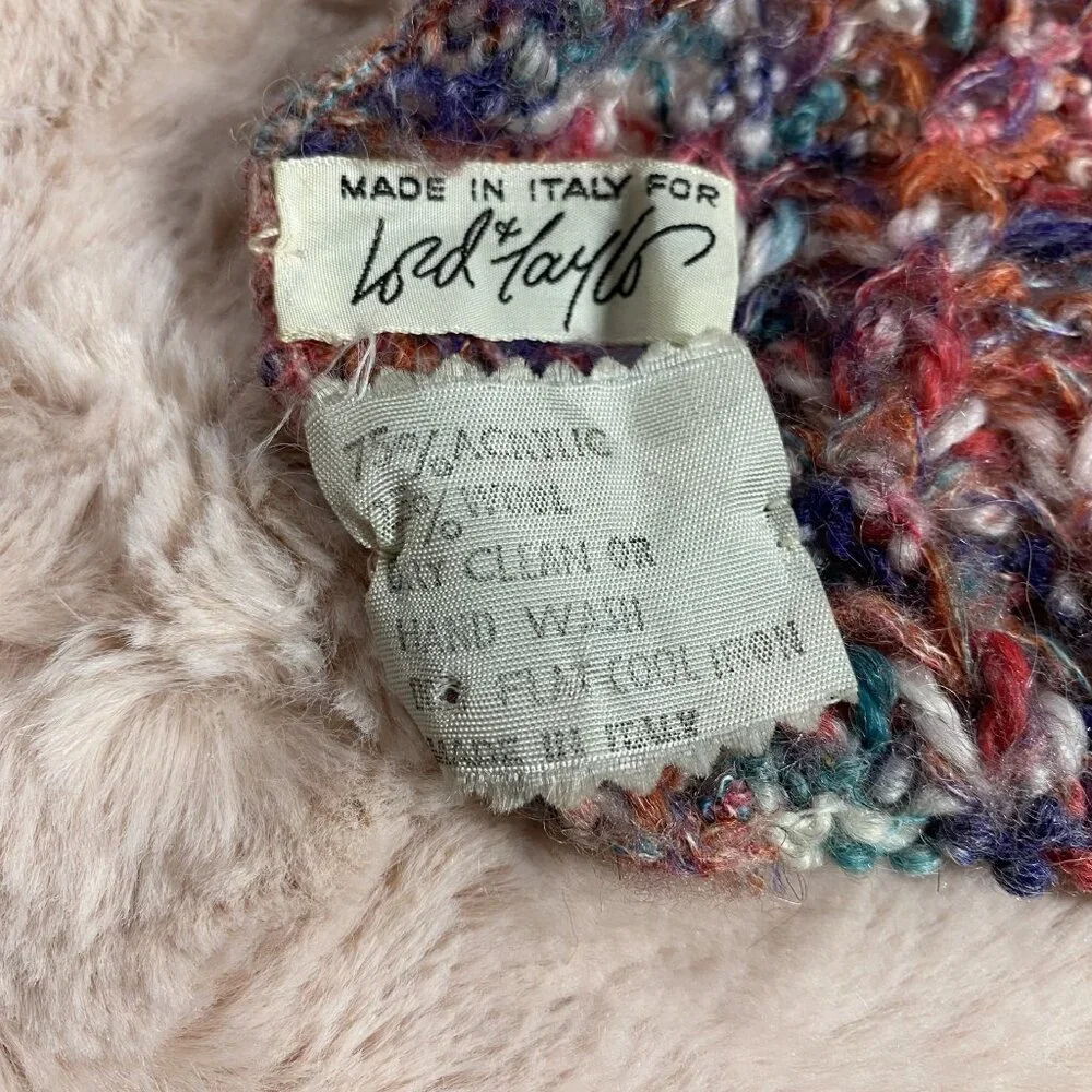 Lord & Taylor Scarf Multicolor Lightweight Wool & Acrylic Made in Italy 72"x8" - Picture 3 of 5